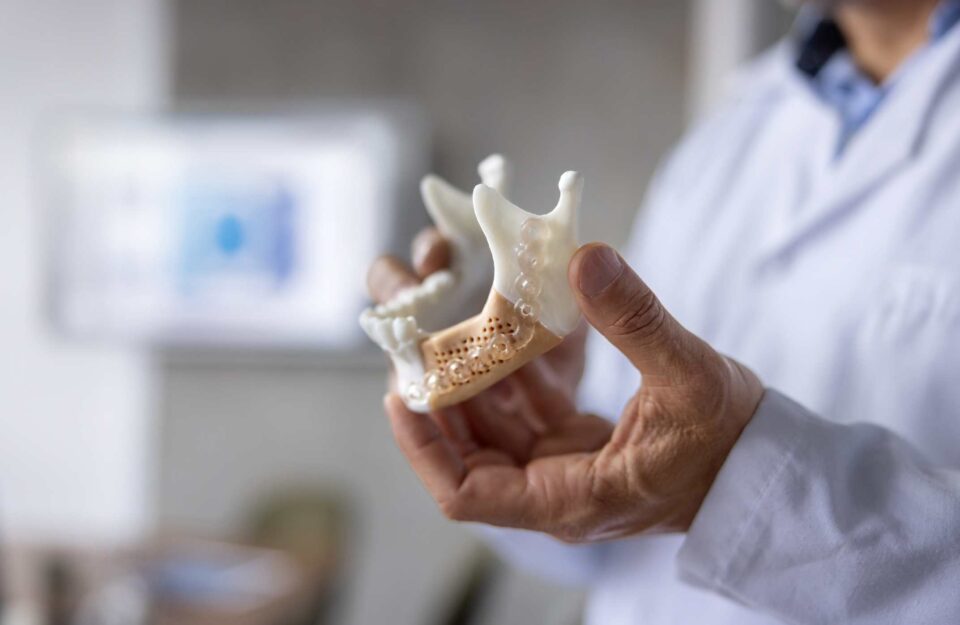 Dentist with multiple dental implants for tooth replacement in Brecksville, OH